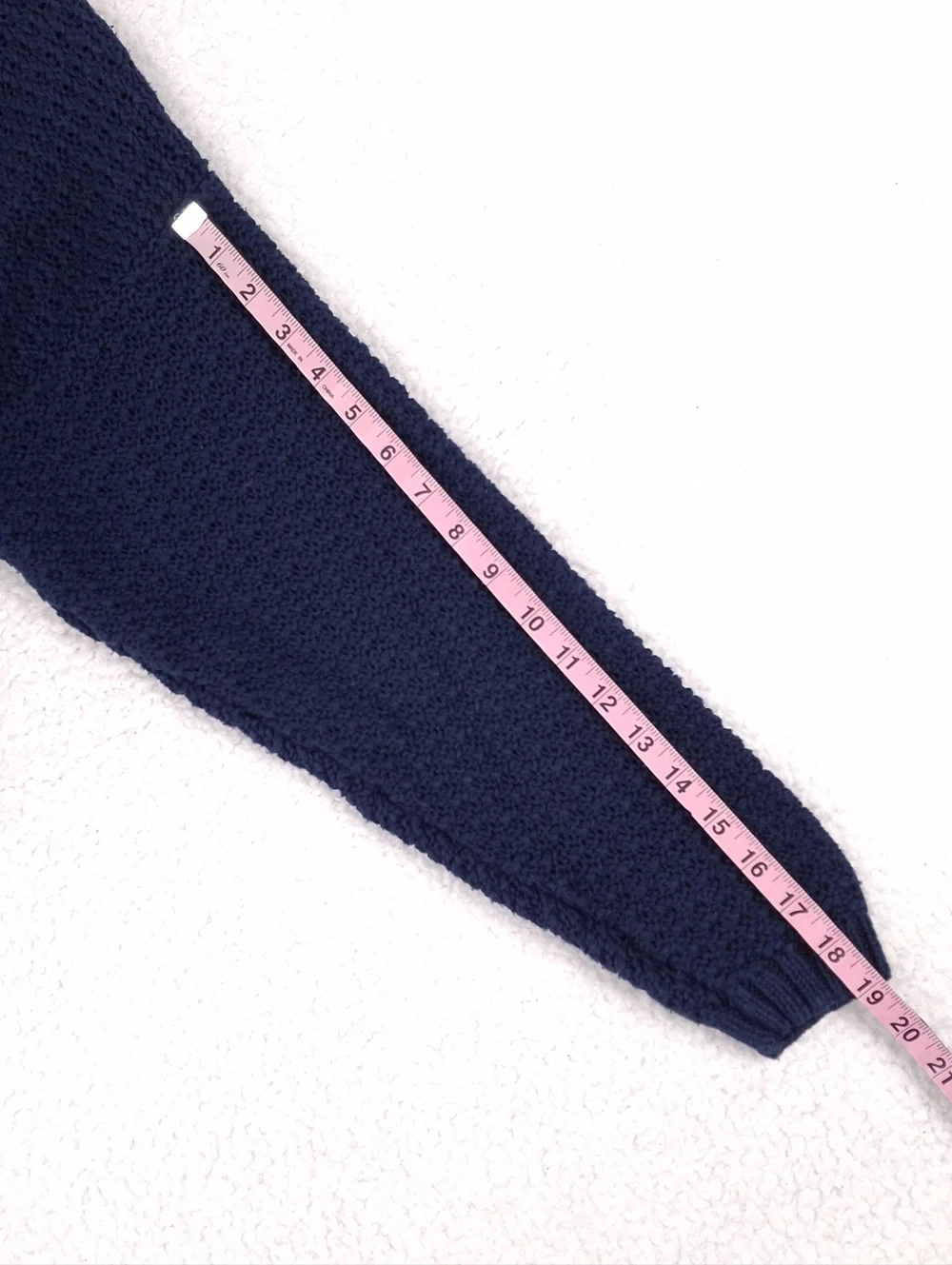 Venezia vintage chunky cable knit cardigan fisherman preppy slouchy navy blue - Picture 6 of 9